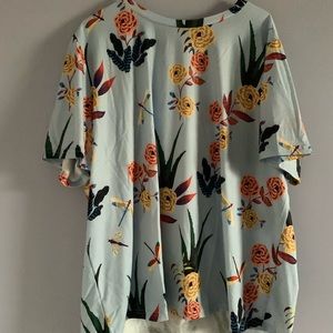 oversized floral tee